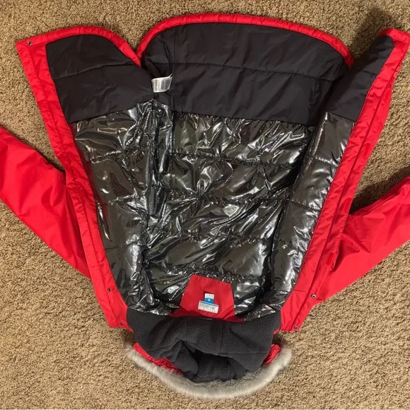 Columbia Women's Suttle Mountain Omni-Heat Bright Red Parka VERY WARM - Picture 6 of 8